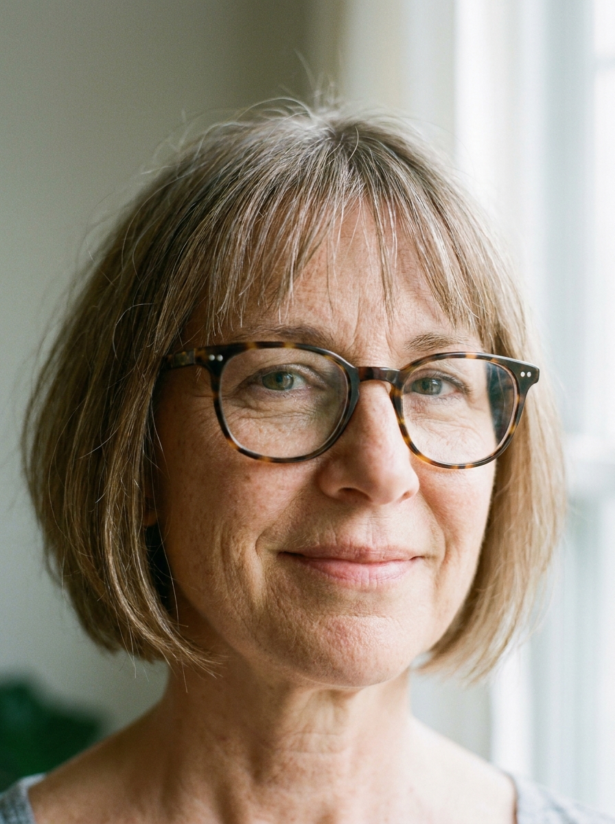 Wispy Bangs mit kurzem Bob als Kurzhaarfrisuren mit Brille Inspiration 2026